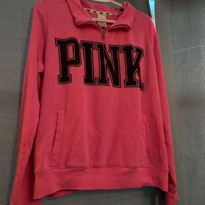 PINK long sleeve quarter zip